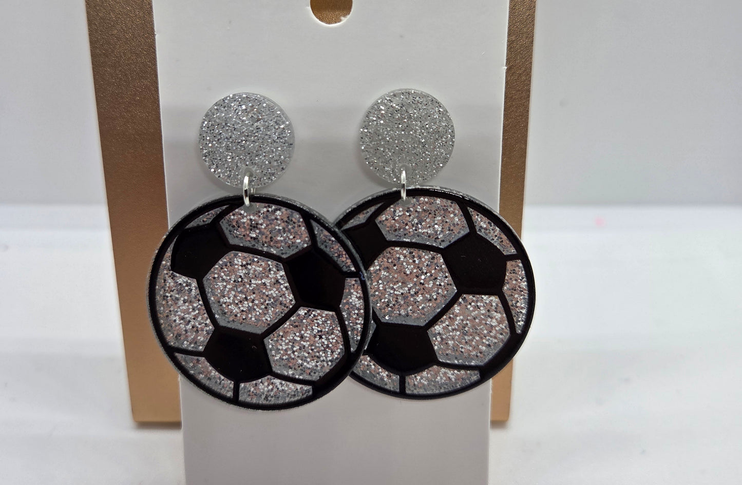 Silver Glitter Soccer Balls