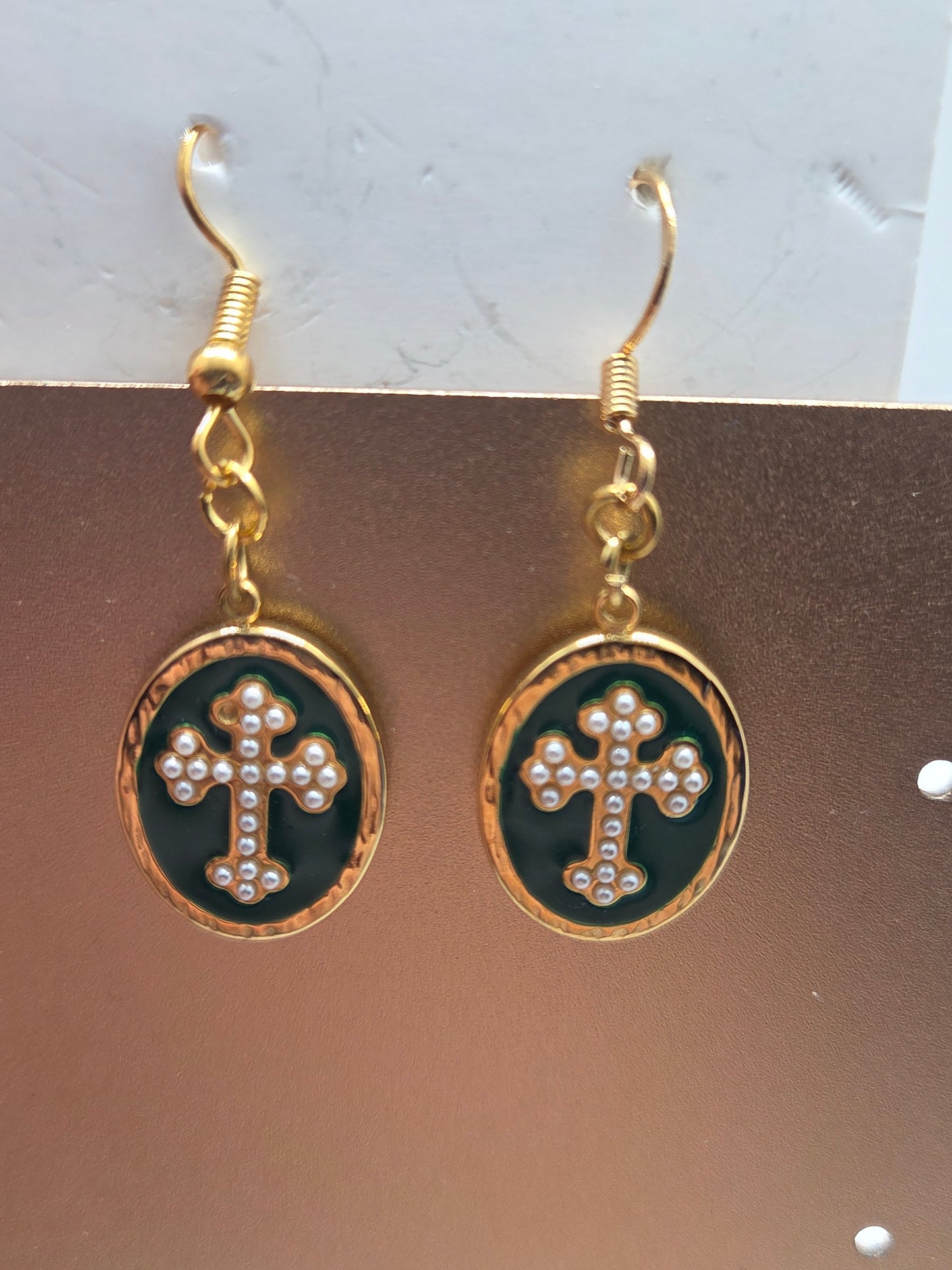 Emerald & Gold Crosses