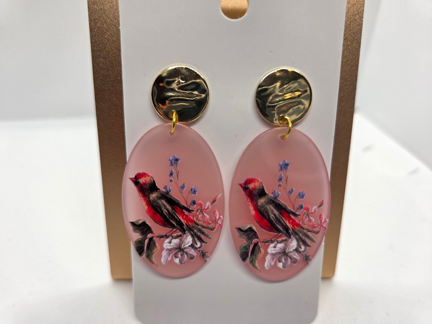 Birds and Blossoms in red