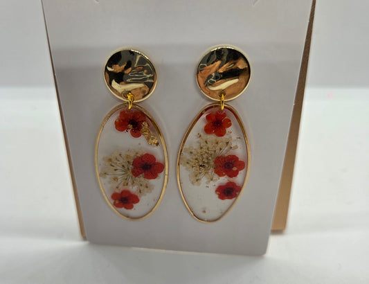 Red Blossoms in Resin