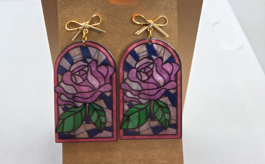 Purple Stained Glass Floral