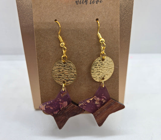 Wood & Purple Geometic Design