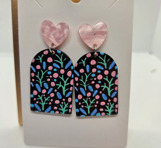 Pastel floral with pink hearts