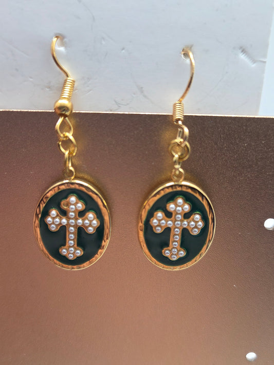 Emerald &  Gold Crosses